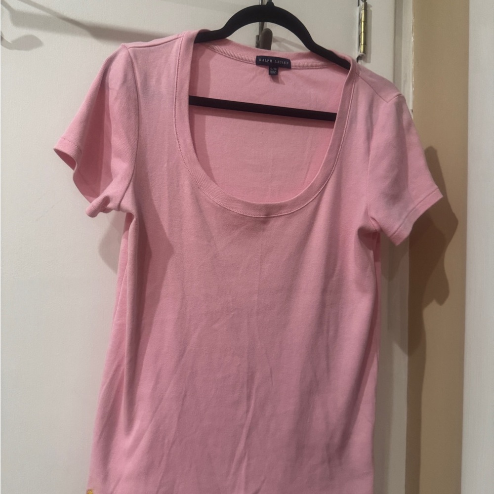 Ralph Lauren Pink Scoop Neck Short Sleeve Tee